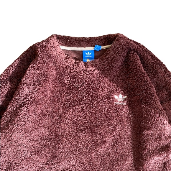 Adidas Burgundy Brushed Terry Crew (Size S) - Picture 3 of 6
